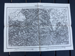 Carte état Major SARREGUEMINES 1885 44x31cm NOUSSEVILLER-SAINT-NABOR METZING HUNDLING DIEBLING TENTELING IPPLING ROUHLIN - Carte Geographique