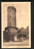 AK Bielefeld, Burg Sparenberg, Denkmal Grosser Kurfürst  - Bielefeld