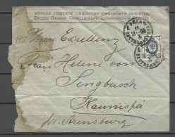 LETTLAND Latvia 1904 Commercial Cover To Estonia Kuressaare Arensburg (arrival Cancel). Some Water Damages At Left - Lettland