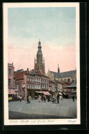 AK Breda, Groote Markt Met Groote Kerk  - Breda