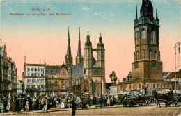 73956054 HALLE__Saale Marktplatz Mit Rotem Turm Und Marktkirche - Halle (Saale)