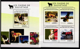 Guinea 10607-10610 Und Block 2417 Postfrisch Kleinbogen / Hunde #KC523 - Guinea (1958-...)