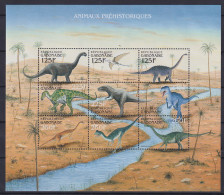 Gabun 1581-1589 Postfrisch Kleinbogen / Dinosaurier #KC533 - Gabun (1960-...)