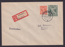 Bizone AM-Post Brief MIF 35 + 21 Erlangen 25.10.1945 Kat.-Wert 450,00 € - Briefe U. Dokumente