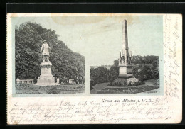 AK Minden I. W., Denkmal D. Grossen Kurfürsten, Kriegerdenkmal  - Minden