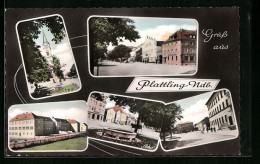 AK Plattling I. Ndb., An Der Kirche, Vor Dem Rathaus, Haus Doppler, Am Ehrenmal  - Plattling