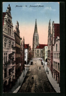 AK Münster I. W., Die Kirche Am Ende Des Prinzipal-Markt  - Muenster