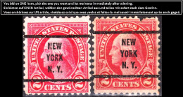 USA Precancels New York 1923 Sc554 2c Washington P.11. NEW / YORK / N. Y. Defect - Prematasellado