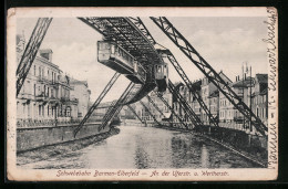 AK Barmen-Elberfeld, Schwebebahn An Der Uferstrasse Und Wertherstrasse  - Sonstige & Ohne Zuordnung