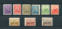 Lithuania 1923 Mi. 187-195 Sc 165-173 Definitives MNH**/MH* - Lithuania