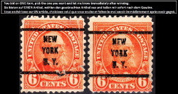 USA Precancels New York 1922 Sc558 6c Garfield P.11. NEW / YORK / N.Y. Small 3 Lines - Prematasellado