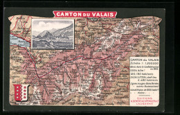 AK Sion, Ortsansicht Und Landkarte Von Valais, Wappen  - Sion