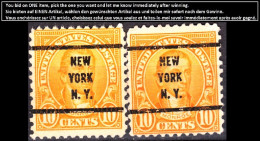 USA Precancels New York 1927 Sc642 10c Monroe, P.11x10½. NEW / YORK / N.Y. Small - Prematasellado