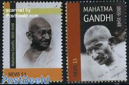 Nevis 2011 M. Gandhi 2v, Mint NH, History - Gandhi - Mahatma Gandhi