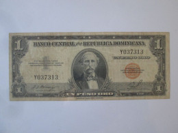 Rare! Republica Dominicana 1 Peso Oro 1947 Banknote See Pictures - Dominicaine