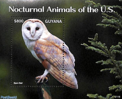 Guyana 2021 Noctural Animals Of The U.S. S/s, Mint NH, Nature - Birds - Owls - Guyana (1966-...)