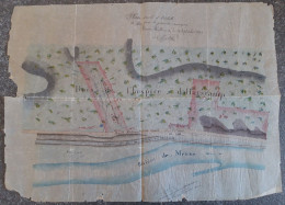 Plan Du Bois De L'Hospice D'Harscamp (route De Givet à Orléans) Sur Papier Calque 14 Septembre 1891 (52cm X 38cm) - Landkarten