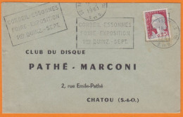 Sécap De 91 CORBEIL-ESSONNES " Foire Exposition... " Sur Lettre 1961  Pour Le Club Du Disque PATHE-MARCONI - Oblitérations Mécaniques (flammes)