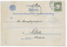 Bamberg Postkarte Empfangsbestätigung Nach Selbitz 1903 - Brieven En Documenten