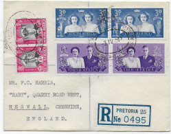 Einschreiben Pretoria Nach Heswall, Cheshire, 1947 - Otros & Sin Clasificación