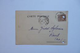 Carte Postale Commerciale SOCIETE GENERALE - Tunis  Vers RIVEL - Aude  -  1928  -  Paiement - Visitenkarten