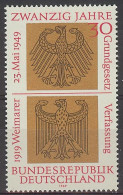 Germany 1969. Aniv. RFA M=585 Y=448  (**) - Unused Stamps