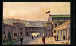 Künstler-AK Stuttgart, Ausstellung Für Gesundheitspflege 1914, Verbindung Zwischen Haupthalle Und Industriegebäude  - Exhibitions