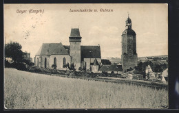 AK Geyer /Erzgeb., Laurentiuskirche M. Wachturm  - Geyer