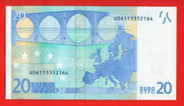 43 - BILLET 20 EUROS 2002 NEUF Signature WIM DUISEMBERG  N° U06113352164 - Imp L004F1 - 20 Euro