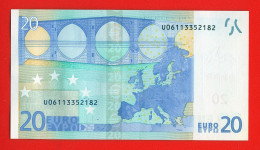 46 - BILLET 20 EUROS 2002 NEUF Signature WIM DUISEMBERG  N° U06113352182 - Imp L004F1 - 20 Euro