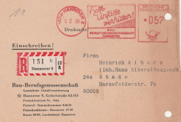 Bund Freistempel Karte Hannover 1958 Drucksache Einschreiben 57 Pfg Portostufe - Macchine Per Obliterare (EMA)