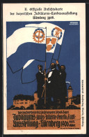 AK Nürnberg, Ganzsache Bayern, Jubiläums-Landesausstellung 1906, Fahnen  - Exhibitions