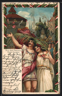 Lithographie Nürnberg, X. Deutsches Turnfest 1903, Aus Dem Festzug, Erste Gruppe, Ganzsache Bayern  - Autres & Non Classés