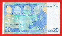 62 - BILLET 20 EUROS 2002 NEUF Signature WIM DUISEMBERG  N° U06113352029 - Imp L004F1 - 20 Euro