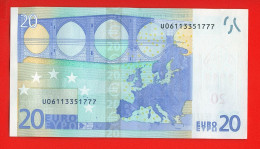 64 - BILLET 20 EUROS 2002 NEUF Signature WIM DUISEMBERG  N° U06113351777 - Imp L004F1 - 20 Euro