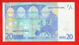 69 - BILLET 20 EUROS 2002 NEUF Signature WIM DUISEMBERG  N° U06113351894 - Imp L004F1 - 20 Euro