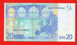 74 - BILLET 20 EUROS 2002 NEUF Signature WIM DUISEMBERG  N° U06113350949 - Imp L004F1 - 20 Euro