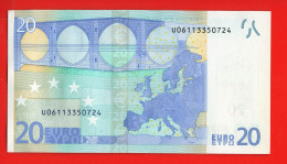 81 - BILLET 20 EUROS 2002 NEUF Signature WIM DUISEMBERG  N° U06113350724 - Imp L004F1 - 20 Euro