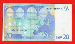 82 - BILLET 20 EUROS 2002 NEUF Signature WIM DUISEMBERG  N° U06113350742 - Imp L004F1 - 20 Euro