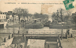 35 - Redon - La Digue Et Le Canal De Nantes A Brest - CPA - Voir Scans Recto-Verso - Redon