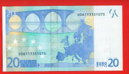 92 - BILLET 20 EUROS 2002 NEUF Signature WIM DUISEMBERG  N° U06113351075 - Imp L004F1 - 20 Euro