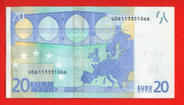 93 - BILLET 20 EUROS 2002 NEUF Signature WIM DUISEMBERG  N° U06113351066 - Imp L004F1 - 20 Euro