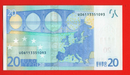 95 - BILLET 20 EUROS 2002 NEUF Signature WIM DUISEMBERG  N° U06113351093 - Imp L004F1 - 20 Euro