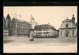 AK Regensburg, Moltkeplatz Mit Karmeliten-Niedermünsterkirche  - Regensburg