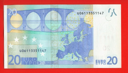 97 - BILLET 20 EUROS 2002 NEUF Signature WIM DUISEMBERG  N° U06113351147 - Imp L004F1 - 20 Euro