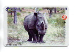 Rhinoceros Animal Télécarte  Chine  China Phonecard  ( A 01) - Cina