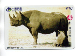 Rhinoceros Animal Télécarte  Chine  China Phonecard  ( A 02) - Chine