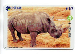 Rhinoceros Animal Télécarte  Chine  China Phonecard  ( A 03) - Cina