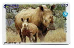 Rhinoceros Animal Télécarte  Chine  China Phonecard  ( A 04) - Cina