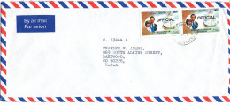 Grenadines Of St. 'Vincent Air Mail Cover Sent To USA Overprinted OFFICIAL - St.Vincent & Grenadines